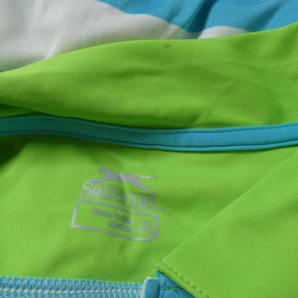 Slazenger Women's XL Sleeveless LAFAYE Green Flash Striped Golf Hydro-Dri Top - Picture 5 of 5